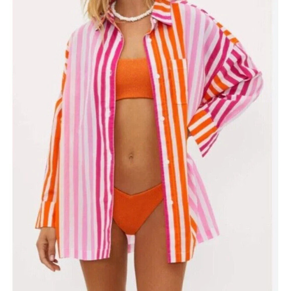 NWOT Beach Riot Alexa Top in Colorful Sunset Stripes, Size L/XL - - Picture 1 of 8